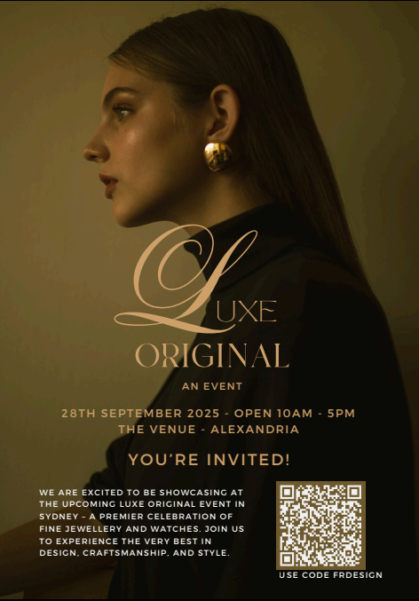 luxe original invitation for exhibition FR ART jewellery handmade jewellery in sydney australia
