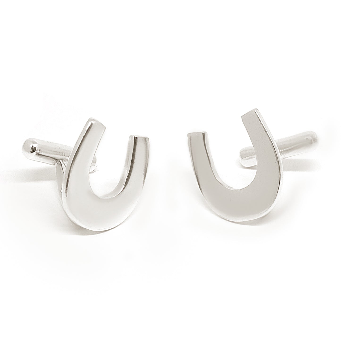 Sterling silver Herradura cufflinks by FR Art Jewellery, handmade in Sydney, Australia, minimalist horseshoe-inspired design.