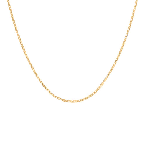 The Sterling Silver Cable chain by FR | Art Jewellery features delicate interlocking links and an anti-tarnish finish, elegantly displayed against a plain white background.